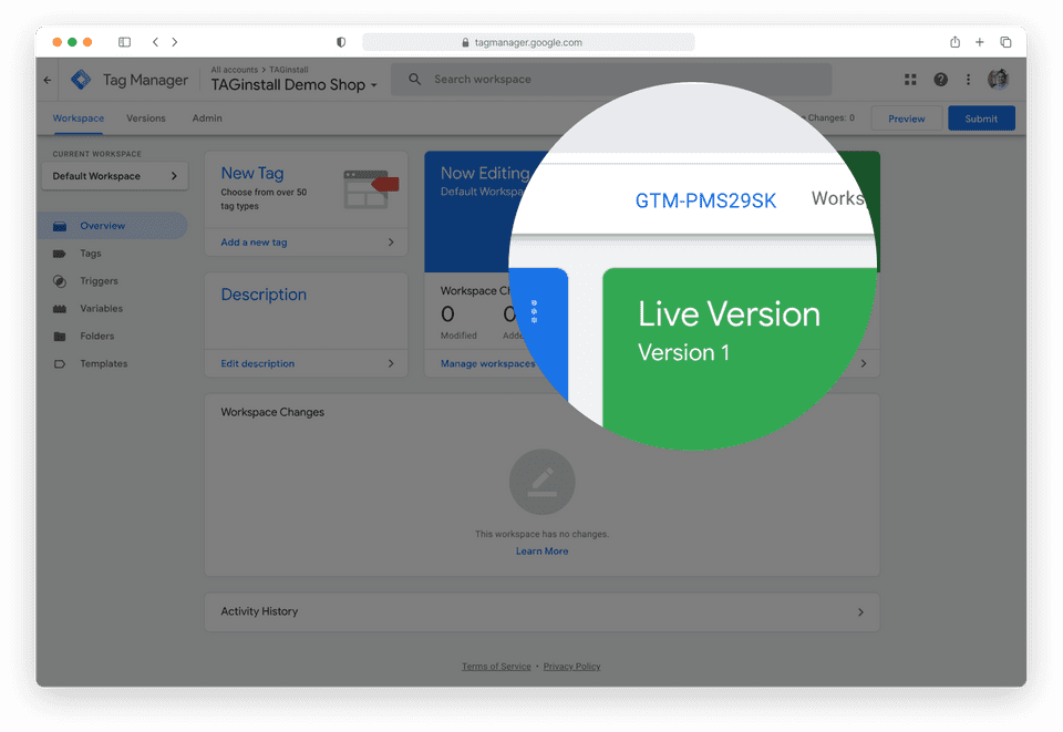How to find my GTM Container ID